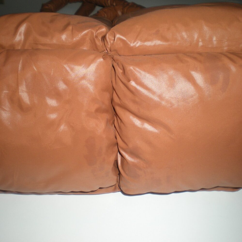 Brown Puffer Tote Bag Puffy Handbag Shoulder Bag - Picture 4 of 7